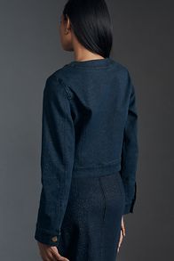 Slide View: 2: The Cora Patch Pocket Jacket by Maeve: Sparkle Denim Edition