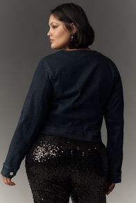 Slide View: 6: The Cora Patch Pocket Jacket by Maeve: Sparkle Denim Edition