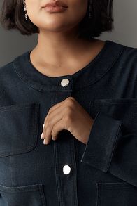 Slide View: 7: The Cora Patch Pocket Jacket by Maeve: Sparkle Denim Edition