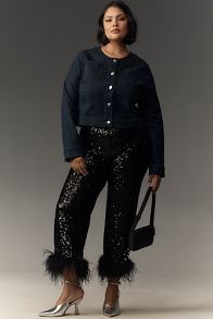 Slide View: 8: The Cora Patch Pocket Jacket by Maeve: Sparkle Denim Edition