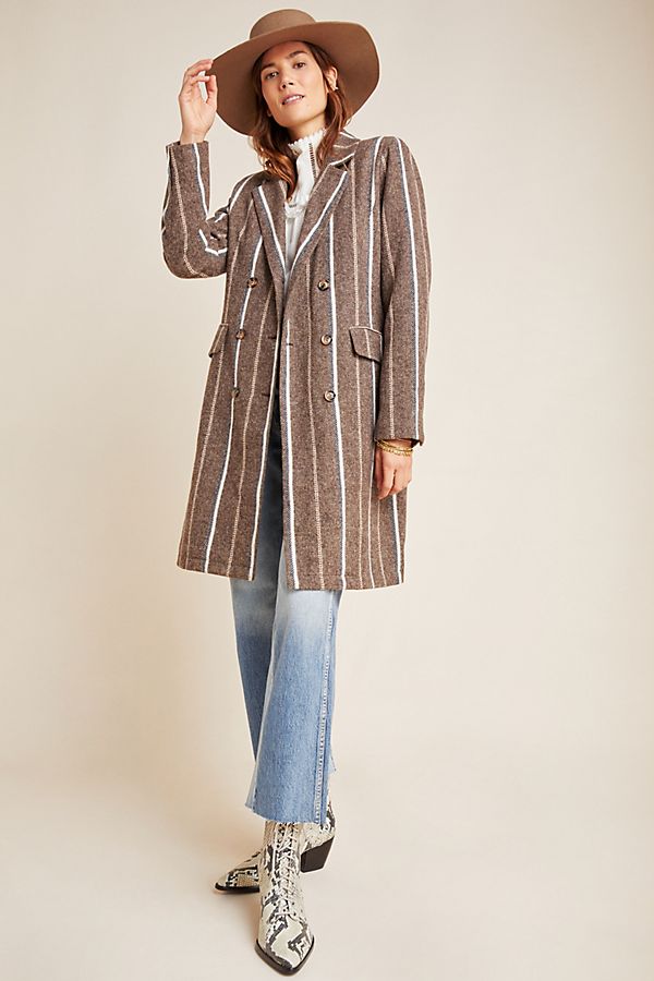 Slide View: 1: Daria Striped Coat