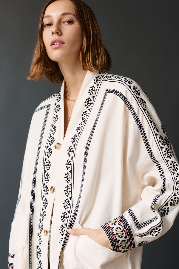 Louise Embroidered Midi Jacket | Anthropologie UK