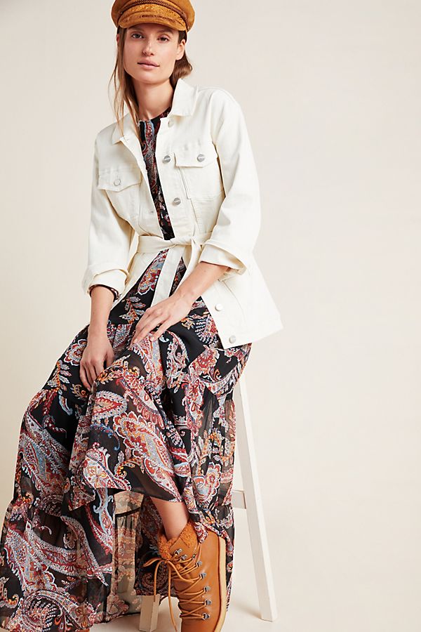 Slide View: 1: Sanctuary Jessa Belted Denim Trucker Jacket