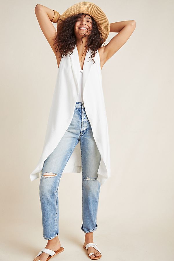 Slide View: 1: Draped Longline Vest