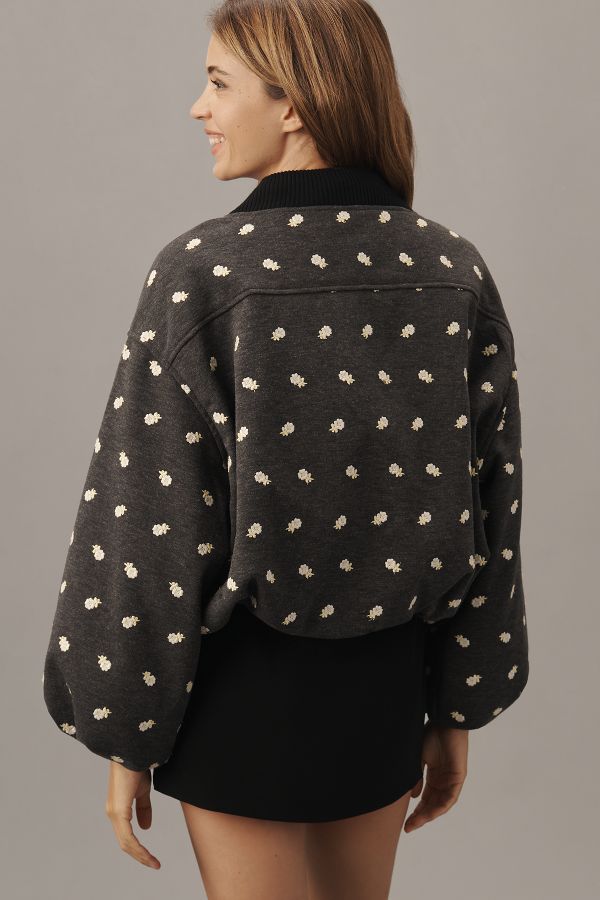 Slide View: 2: Maeve Embroidered Plush Bubble Coat