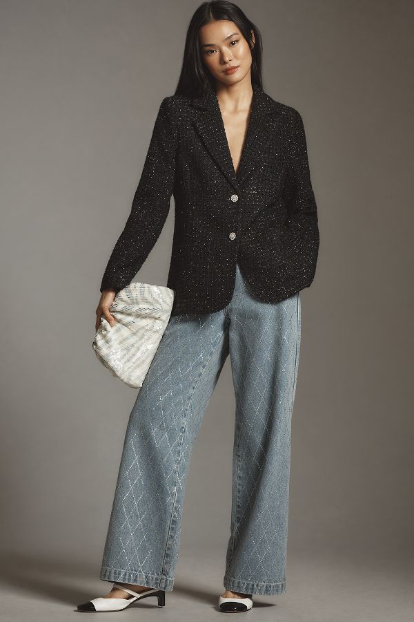 Vista diapositiva: 4: Blazer Tweed Scintillante Mare Mare x Anthropologie