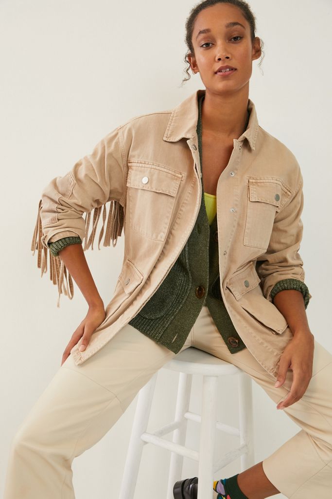 Marlowe Fringed Utility Jacket Anthropologie