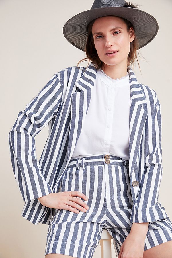 Slide View: 1: Cabana Striped Blazer