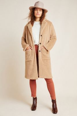 anthropologie faux fur coat