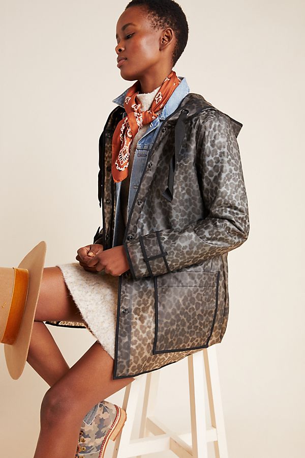 Slide View: 1: Sanctuary Semi-Sheer Leopard Raincoat