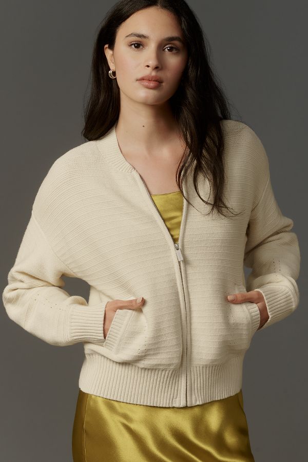 Slide View: 2: Sanctuary Knitted Bomber Jacket