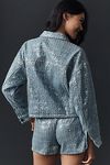 Thumbnail View 3: Flat White Sequin Houndstooth Denim Jacket