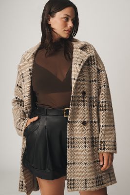 NVLT Eyelash Knit Plaid Coat