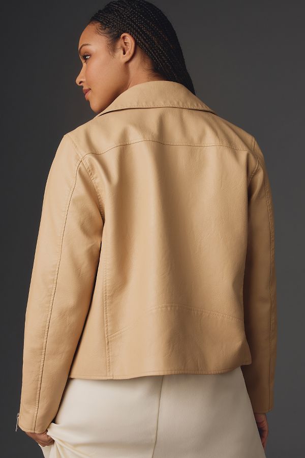 Slide View: 7: The Saige Faux-Leather Moto Jacket