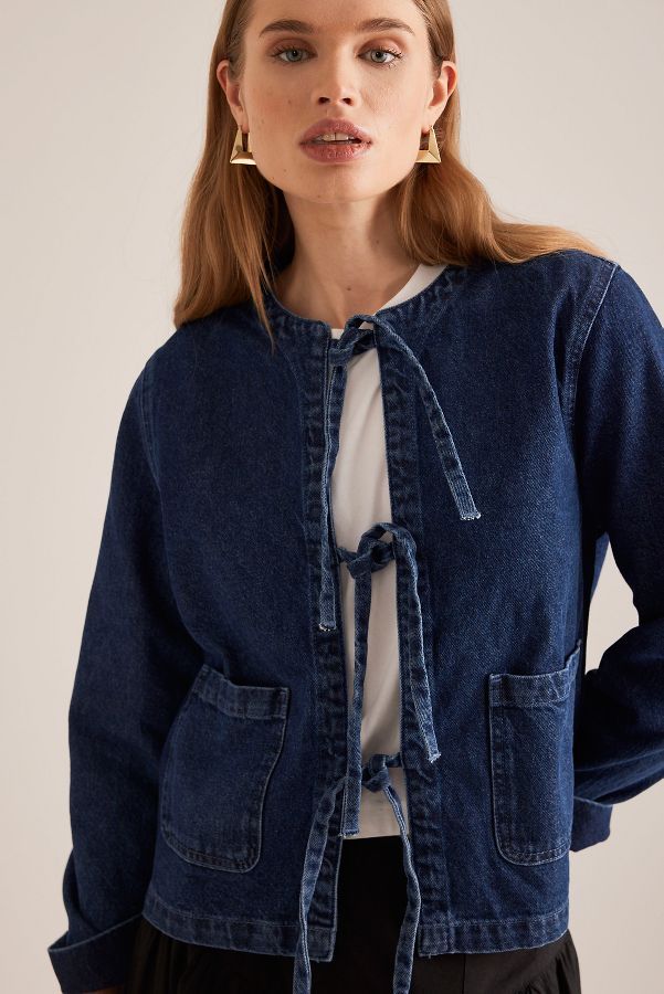 Slide View: 3: Nobody's Child Arlington Denim Binde-Vorne Jacke