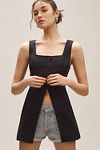 Thumbnail View 1: By Anthropologie Linen Longline Cut-Away Vest