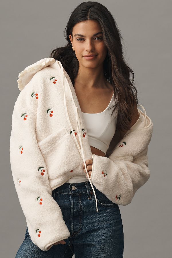 Slide View: 1: MABLE Sherpa Bestickte Jacke