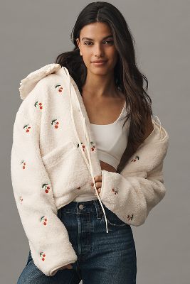 MABLE Sherpa Bestickte Jacke