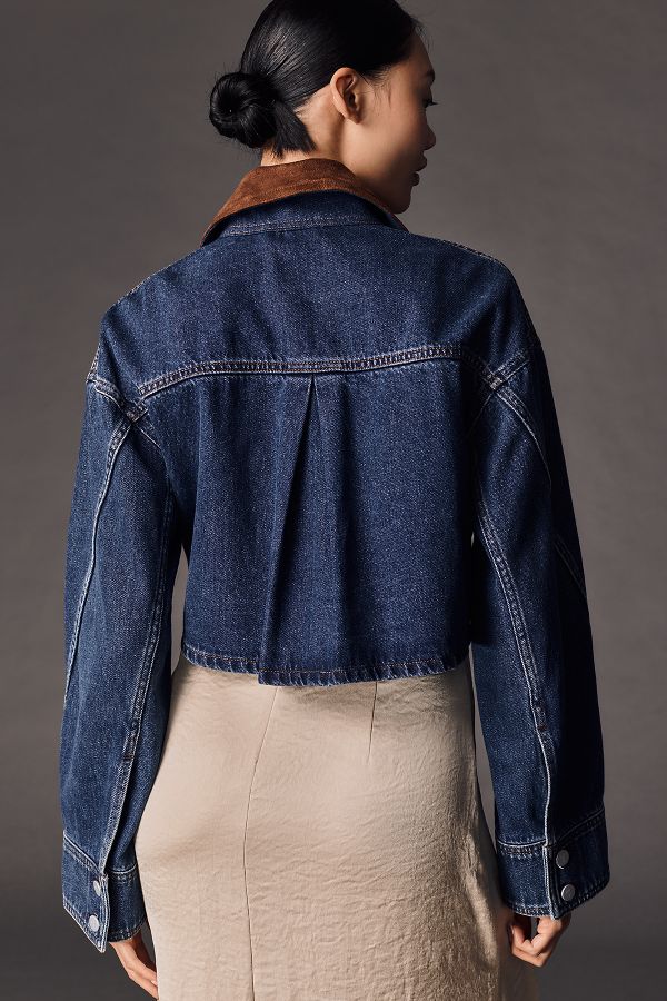 Slide View: 4: Pilcro Cropped Denim Scheunenjacke