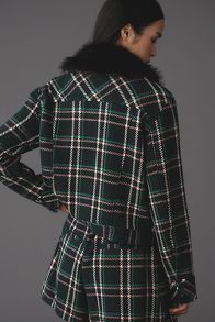 Vista diapositiva: 2: Cappotto Maeve Plaid Corto Colletto Faux-Fur