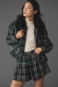 Vista diapositiva: 1: Cappotto Maeve Plaid Corto Colletto Faux-Fur