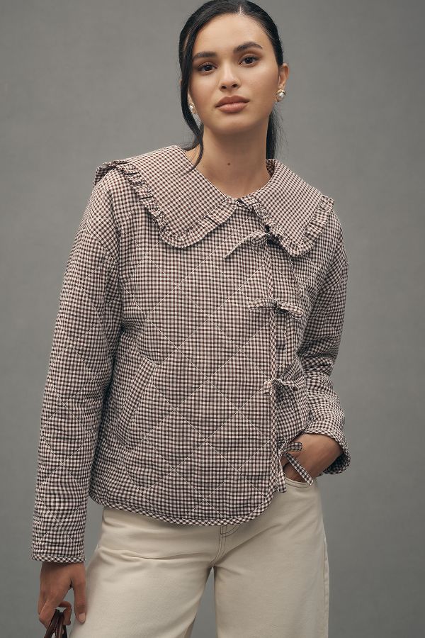 Slide View: 1: Maeve Collared Quilted Jacket