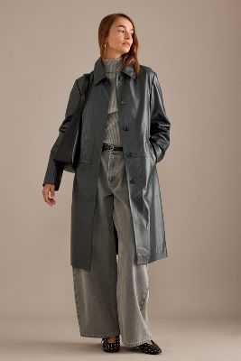 Trench-coat en cuir By Anthropologie