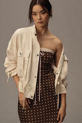 By Anthropologie Cinch-Waist Shirt Jacket