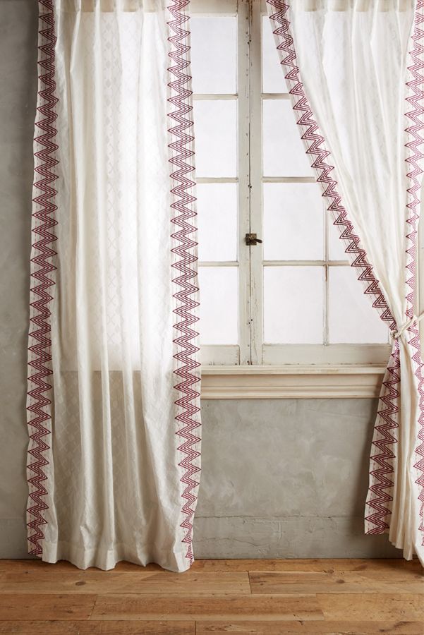 Chevron Trimmed Curtain Anthropologie