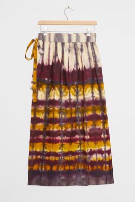 wrap tie maxi skirt