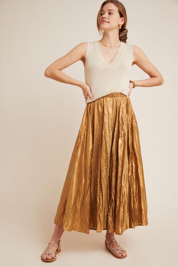 Harmonia Crinkled Maxi Skirt | Anthropologie