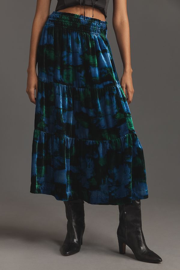 Slide View: 2: The Somerset Maxi Skirt: Nina Pace Velvet Edition