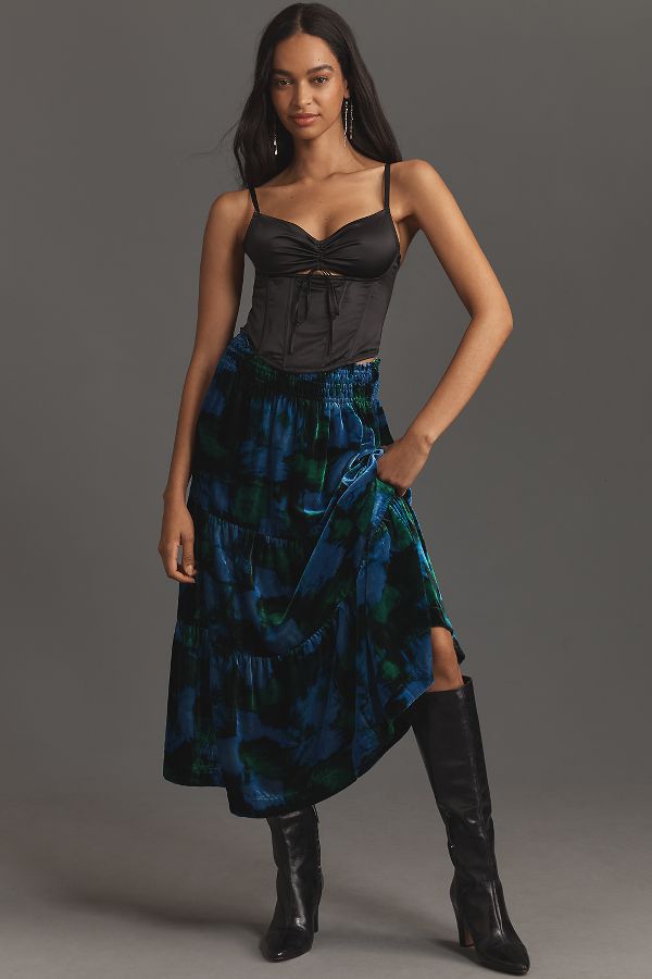 Slide View: 1: The Somerset Maxi Skirt: Nina Pace Velvet Edition