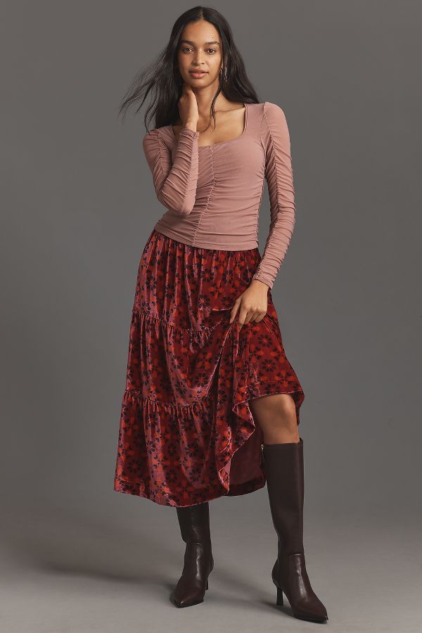 Slide View: 1: The Somerset Maxi Skirt: Nina Pace Velvet Edition