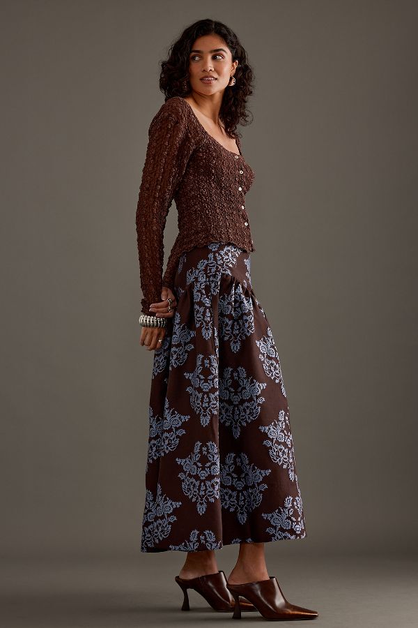 Vista de diapositivas: 4: Falda Midi Brocada By Anthropologie