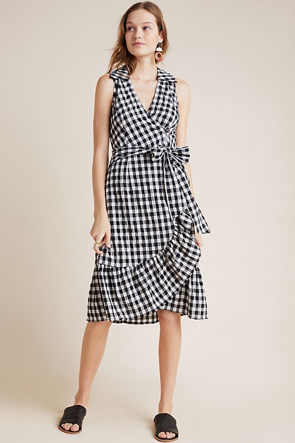 Slide View: 1: Wrapped Gingham Skirt