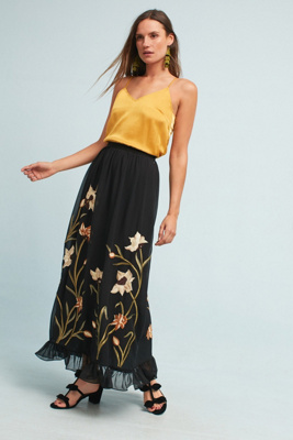 anthropologie floral maxi dress