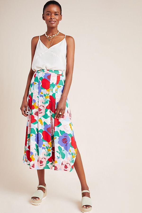Slide View: 1: Faithfull Ava Pleated Midi Skirt