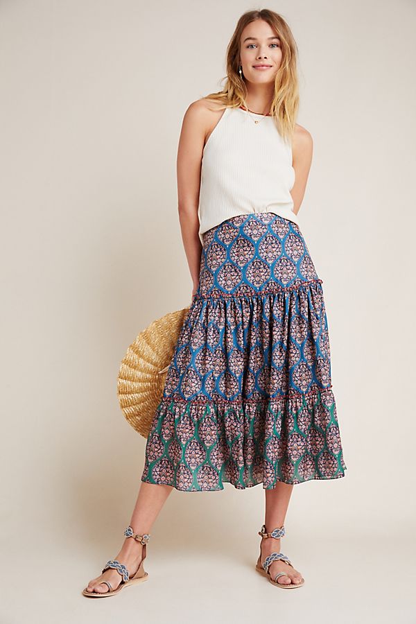 Slide View: 1: Kai Tiered Maxi Skirt