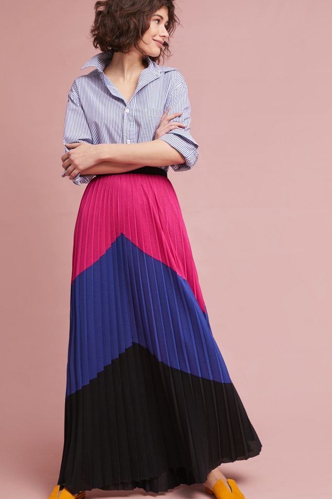 Tracy Reese Pleated Maxi Skirt | Anthropologie