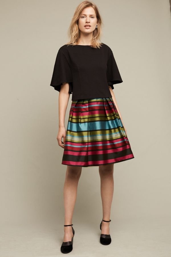 Striped Taffeta Skirt | Anthropologie