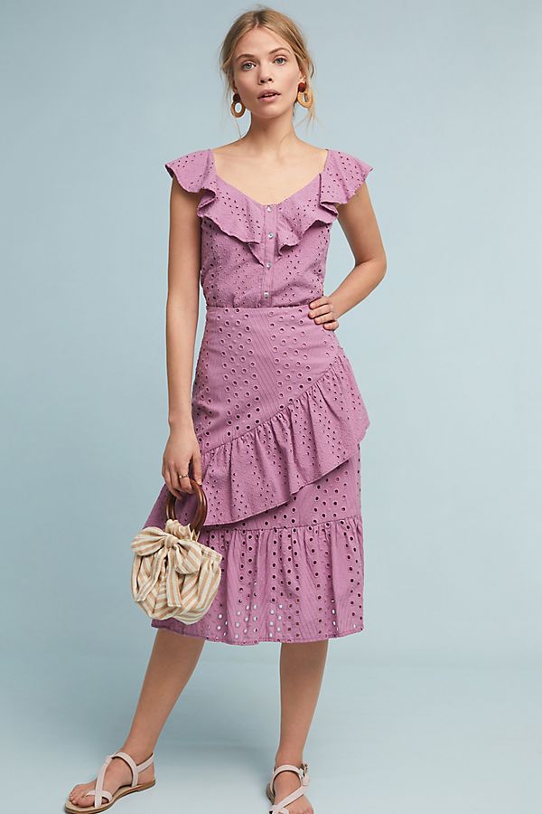 Slide View: 1: June Ruffled Eyelet Skirt