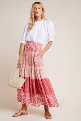 tiered maxi skirt anthropologie