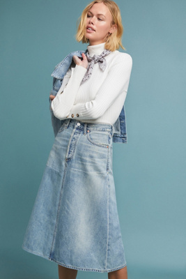 citizens of humanity florence denim midi skirt