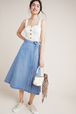 citizens of humanity madelyn denim wrap skirt