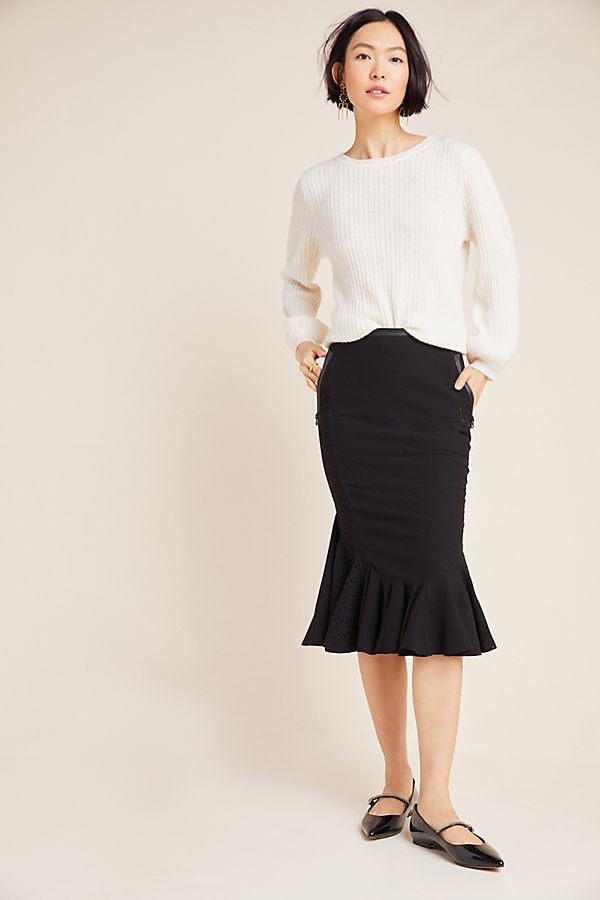 Slide View: 1: Byron Lars Roselin Flounced Midi Skirt