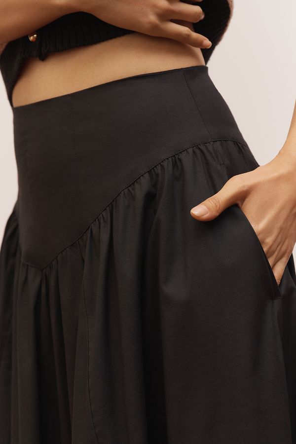 Slide View: 4: Maeve Drop-Waist A-Line Maxi Skirt