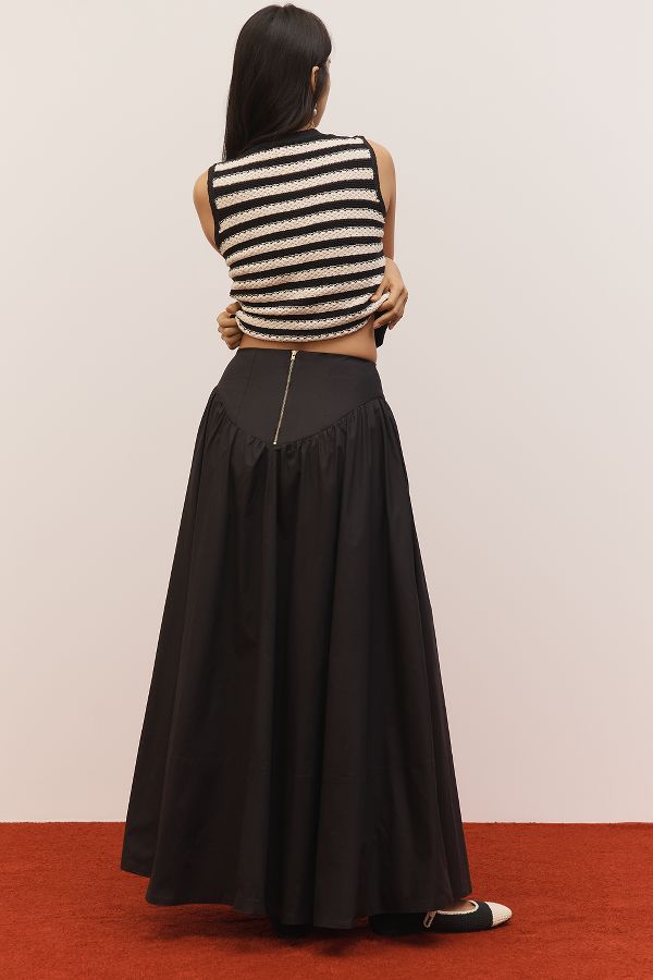 Slide View: 5: Maeve Drop-Waist A-Line Maxi Skirt