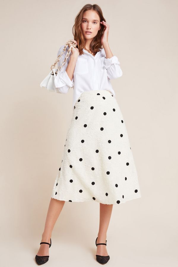 Slide View: 1: Andrea Textured Midi Skirt