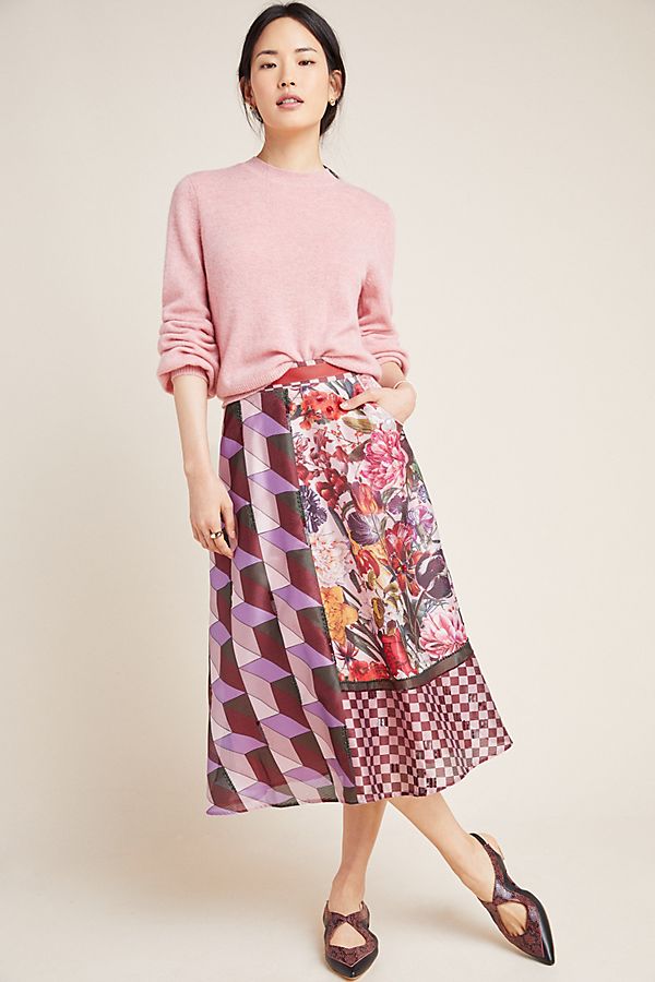 Slide View: 1: Rampling Embroidered Midi Skirt